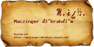 Maczinger Ábrahám névjegykártya